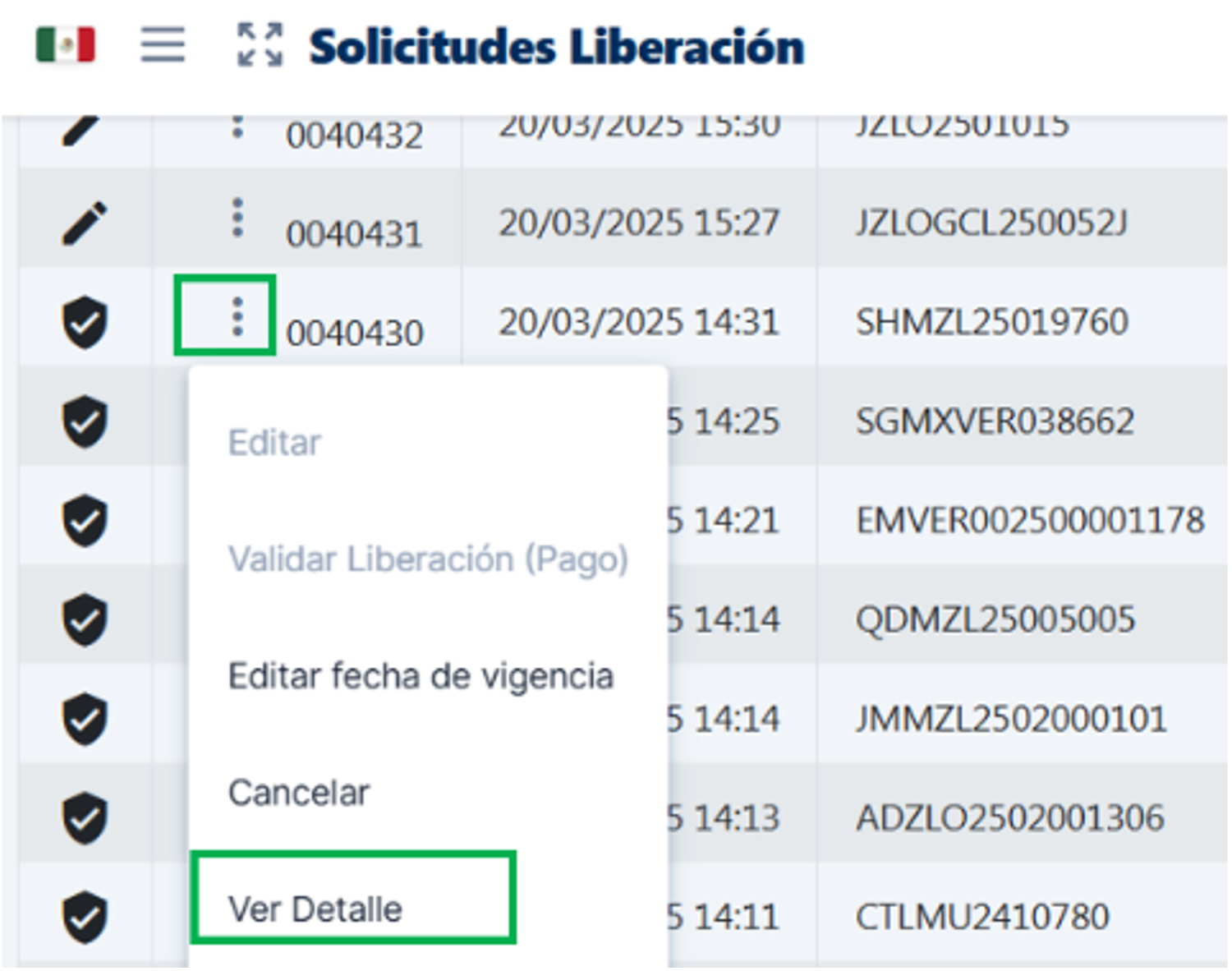 Ejemplo de pantalla HBL