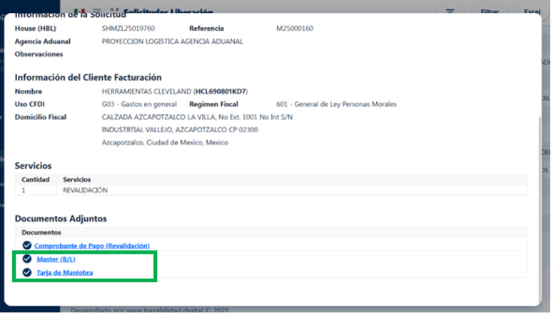 Ejemplo de descarga de documentos